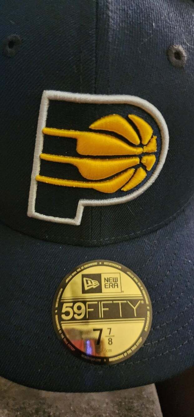 New Era Indiana Pacers 59Fifty Fitted Hat 7 7/8 Hat Cap Blue Yellow Finals R15